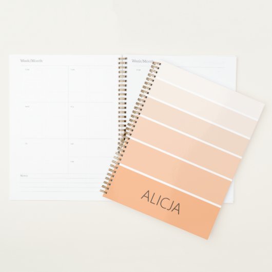 Kleurenblokken Peach Fuzz | Elegante naam Planner (Display)