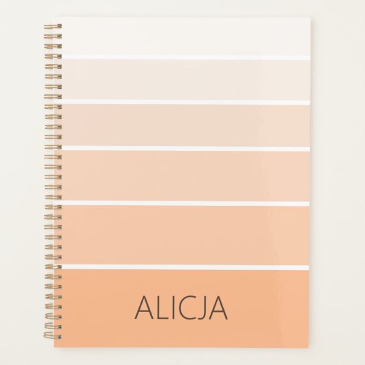 Kleurenblokken Peach Fuzz | Elegante naam Planner (Voorkant)