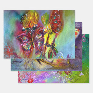 KLEURENBUTTERFLIES, SPRINGSTROMEN, ZWEEFSELS INPAKPAPIER VEL