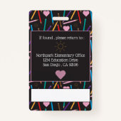 Kleurencils Kunstleraar-ID Fotokaart Badge (Achterkant)