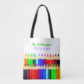 Kleurencils Terug naar de naam van de eigen leraar Draagtas (Voorkant)