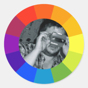 Kleurencirkel van de regenboog ronde sticker