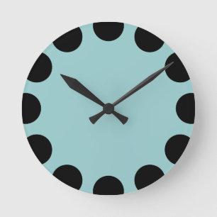 Kleurencrescent - Zwart en Lt Blauw Groen Ronde Klok
