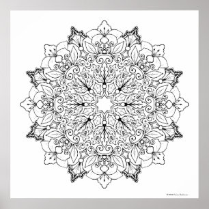 Kleurend Boek Mandala 1-63 Poster