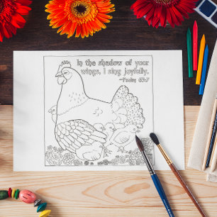 Kleurend Briefkaart Moeder Hen