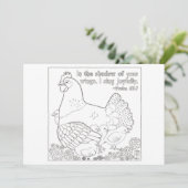 Kleurend Briefkaart Moeder Hen (Staand voorkant)