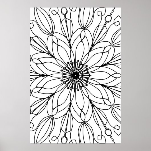 Kleurend Poster, Mandala Poster (Voorkant)