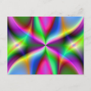 Kleurenexplosie Rainboogfractal Art Giften Briefkaart