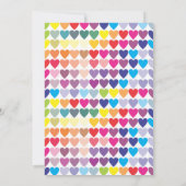 Kleurenfeestuitnodigingen Rainbow Heart Modern 3rd Kaart (Achterkant)