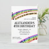 Kleurenfeestuitnodigingen regenboogplezier kinder  kaart (Staand voorkant)