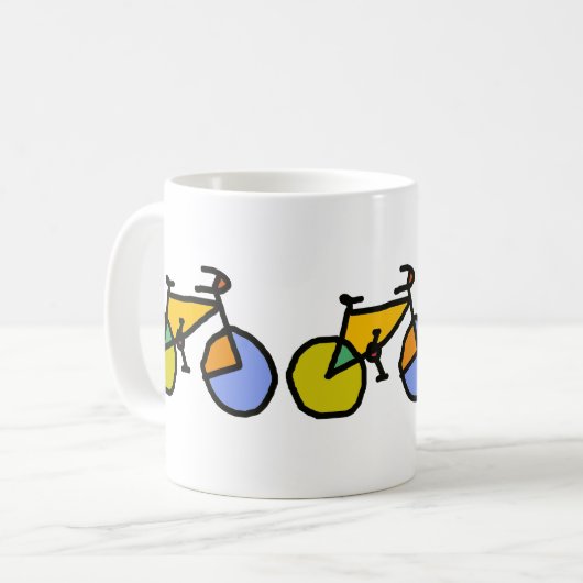 kleurenfiets koffiemok (Voorkant links)