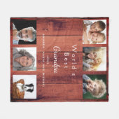 Kleurenfoto collage roestbruin hout fleece deken (Voorkant (Horizontaal))