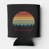 Kleurengestreepte zon met bomen blikjeskoeler (Achterkant)