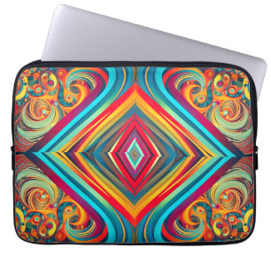 Kleurengolf-fusie – Moderne abstracte wervelende k Laptop Sleeve