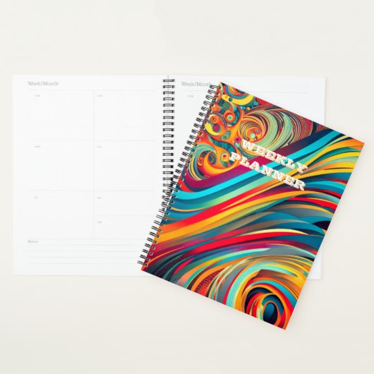 Kleurengolf Fusie – Moderne Abstracte Wervelende K Planner (Display)