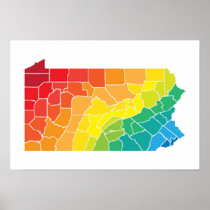 kleurengraafschappen uit pennsylvanië poster