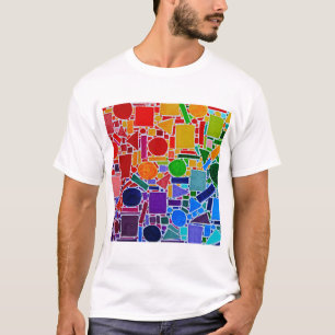 Kleurengrafiek regenboogcollage. Moderne Abstracte T-shirt
