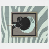 Kleurengroene en zwarte zebraafdrukken voor punk fleece deken (Voorkant (Horizontaal))