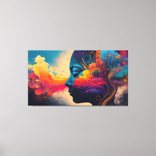 Kleurenhersenen Canvas Afdruk