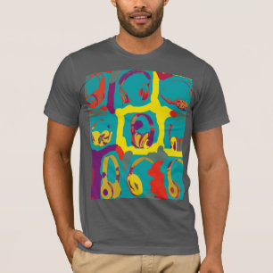 kleurenhoofdtelefoon pop t-shirt