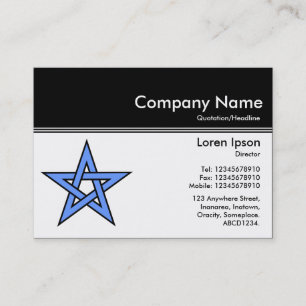 Kleurenkoptekst III v2 - Zwart - Blauwe hoek Visitekaartje