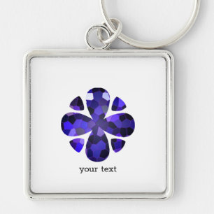 Kleurenkunst, blauw sleutelhanger