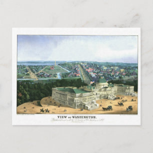 Kleurenlithograaf 1852 - Uitzicht van Washington Briefkaart