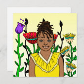  kleurenmeisje met Floral achtergrond (Voorkant / Achterkant)