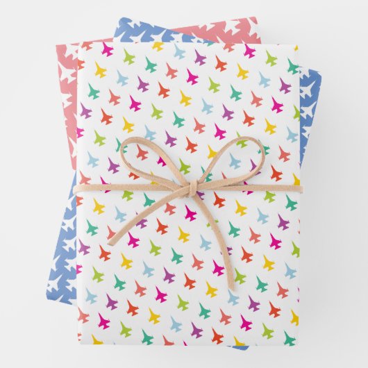  kleurenmix F-16 jetpatroon Inpakpapier Vel (In situ)