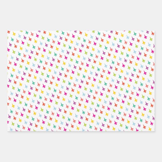  kleurenmix F-16 jetpatroon Inpakpapier Vel (Voorkant)