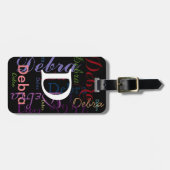 kleurennamen monogram typografie bagagelabel (Voorkant horizontaal)