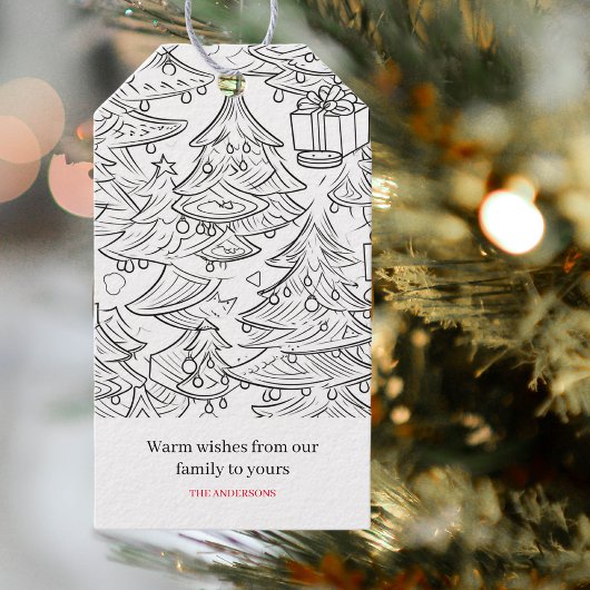 Kleurenoverzicht van Kerstmis Cadeaulabel