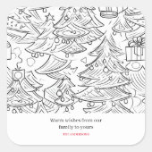 Kleurenoverzicht van Kerstmis Vierkante Sticker (Voorkant)