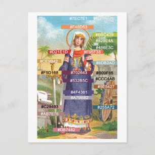 Kleurenpalet voor St. Catherine in Egyptische Jurk Briefkaart
