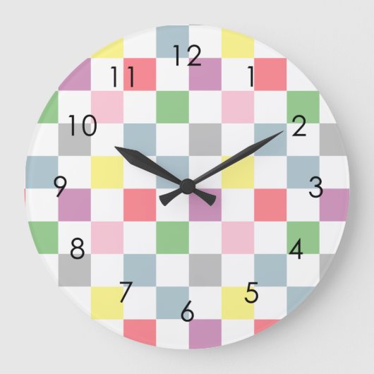 Kleurenpasta's voor kleine controleurs: wit gechec grote klok (Voorkant)