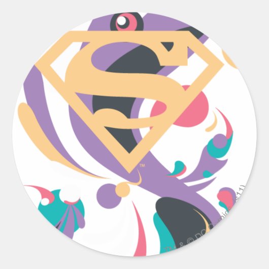 Kleurenplash-Sinaasappel Ronde Sticker (Voorkant)