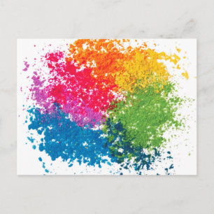 Kleurenpoeder regenboog briefkaart