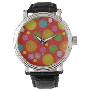 kleurenpolka dots patroon horloge