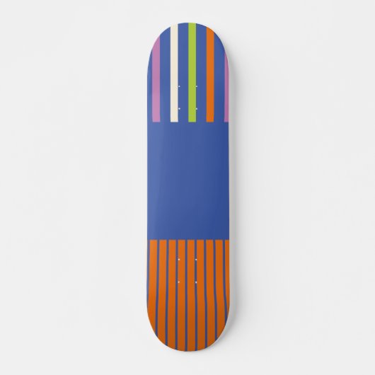 KleurenPop Stripes modern gestript design Skateboard (Voorkant)