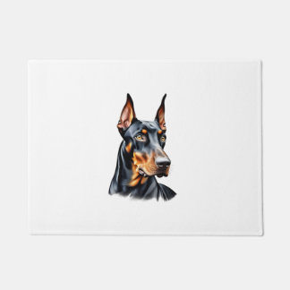 Kleurenpotloodschets van een Doberman Pinscher. Es Deurmat