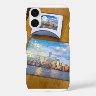 Kleurenpuzzel new york iPhone 16 hoesje