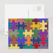 kleurenpuzzelstukjes briefkaart (Voorkant / Achterkant)