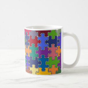 kleurenpuzzelstukjes koffiemok