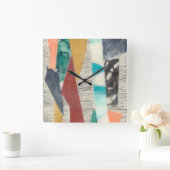 Kleurenrand II Vierkante Klok (Huis)