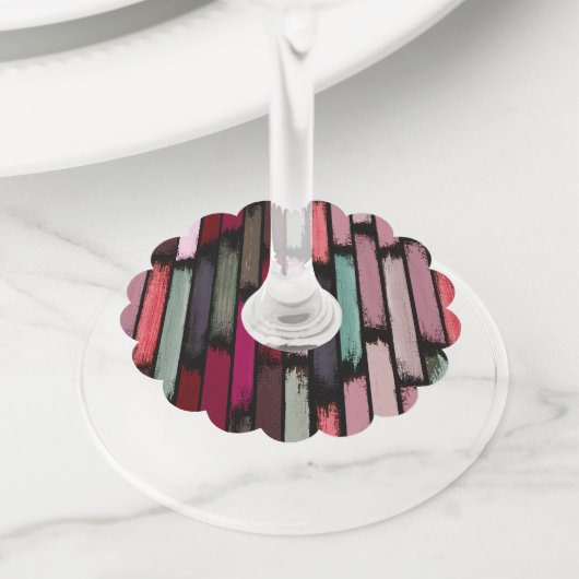 Kleurenregen 3 wijnglaslabel (Dichtbij)