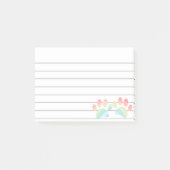 Kleurenregenboogdog pasten 4x3 gelaagd post-it® notes (Voorkant)