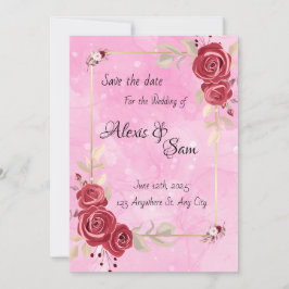 Kleurenschema bordeauxrood met roze kaart