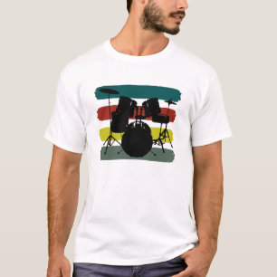 Kleurenschema's voor drums en stripes t-shirt
