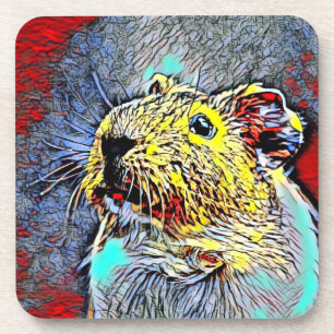 kleurenschop - cavia ' s 4 bier onderzetter