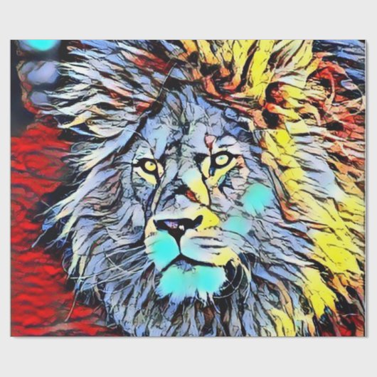 kleurenschop - leeuwen cadeaupapier (Vlak)